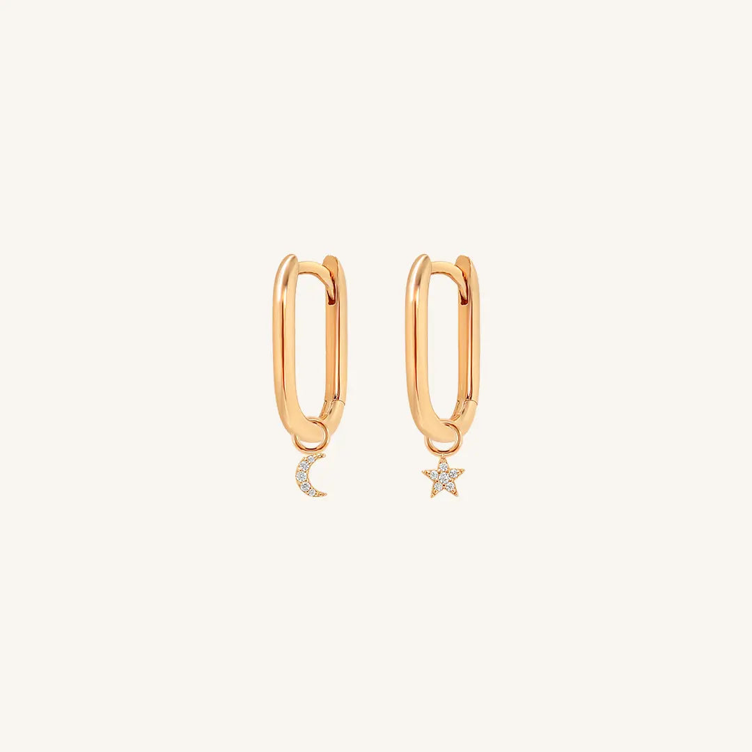 The  ROSE  Astro Marley Hoops by  Francesca Jewellery from the Earrings Collection.