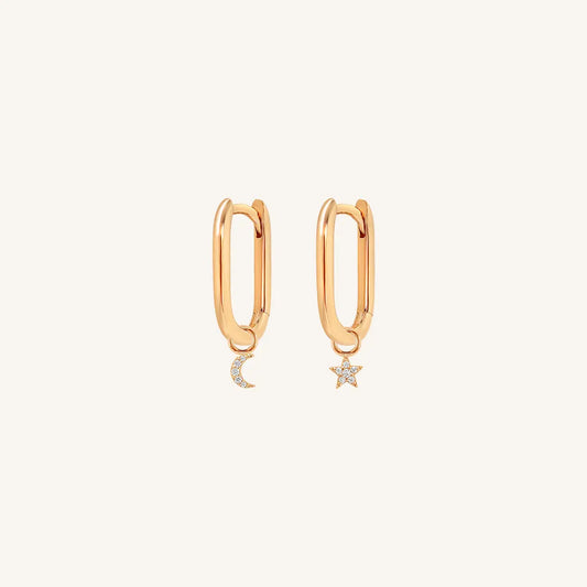 The  ROSE  Astro Marley Hoops by  Francesca Jewellery from the Earrings Collection.