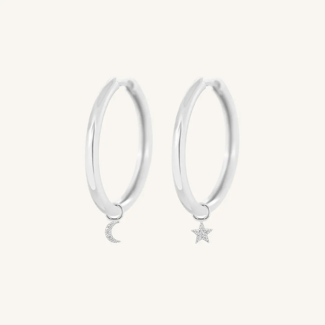 The  SILVER-Riley  Astro Plain Hoops by  Francesca Jewellery from the Earrings Collection.