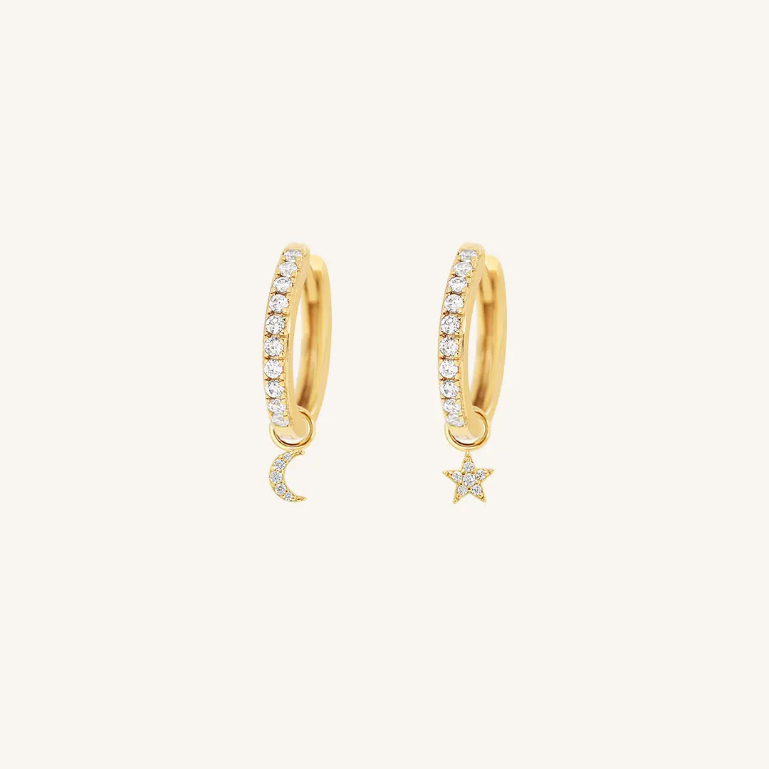 The  GOLD-Ruby  Astro Crystal Hoops by  Francesca Jewellery from the Earrings Collection.