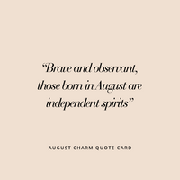 A gold birthstone charm with a peridot cubic zirconia representing the month of August.