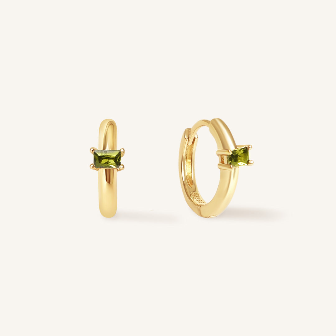 August Birthstone Huggies