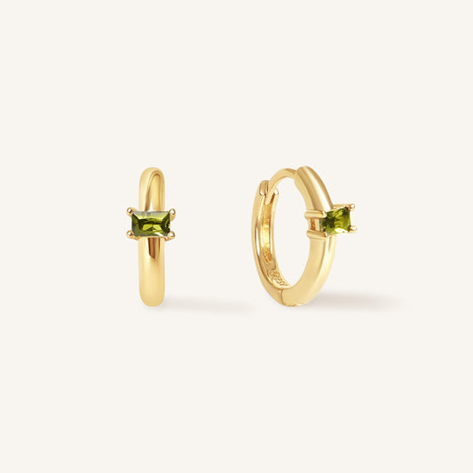 August Birthstone Huggies