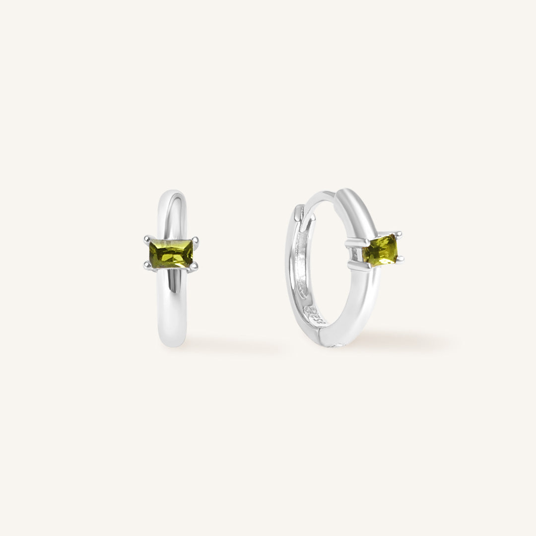 August Birthstone Huggies