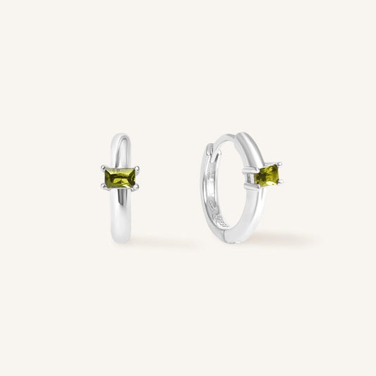 August Birthstone Huggies