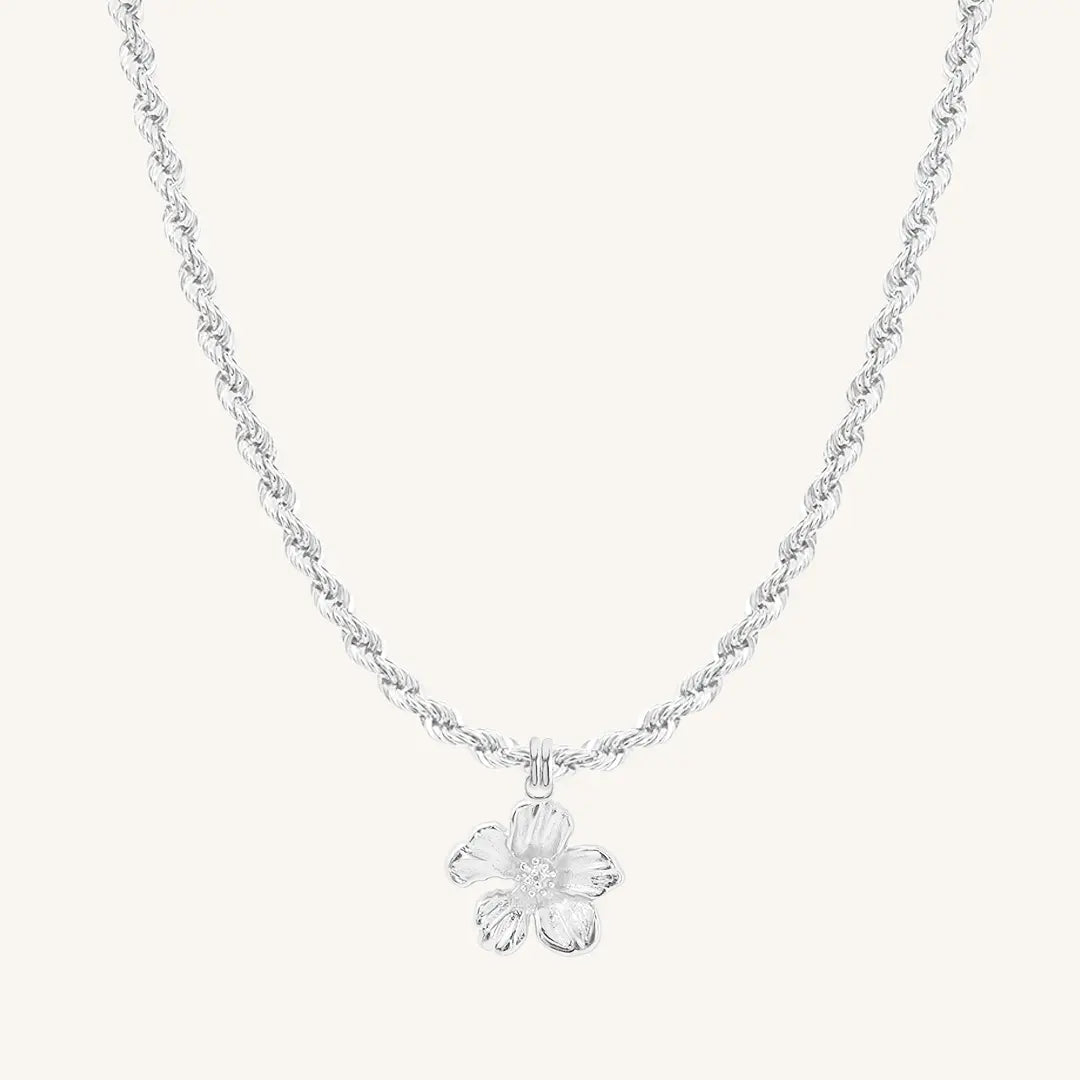 The  SILVER-Rope  Azalea Necklace by  Francesca Jewellery from the Necklaces Collection.