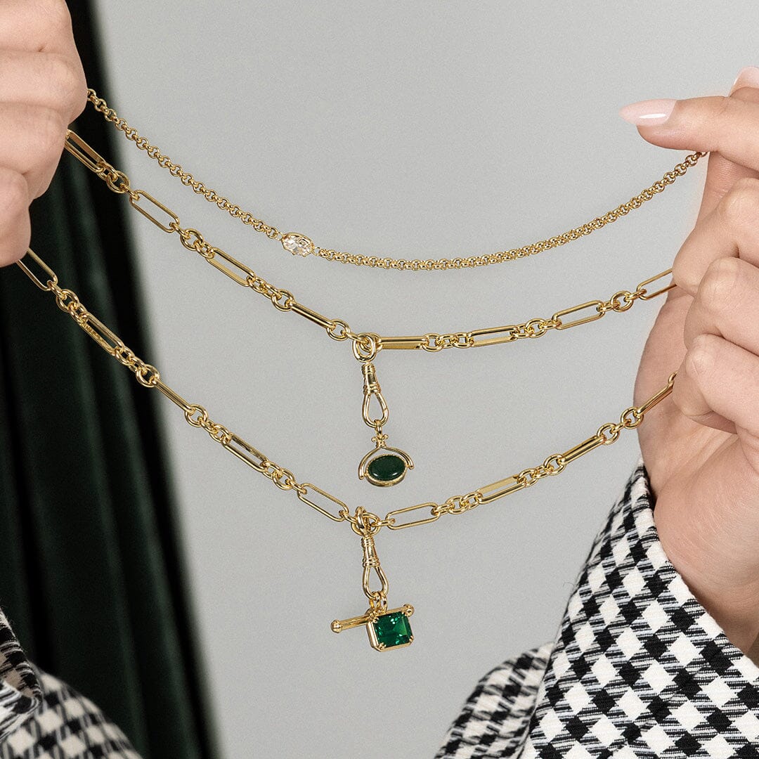 Evelyn Fob Chain and Studs Set