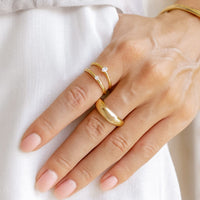 Silver ring on a white background