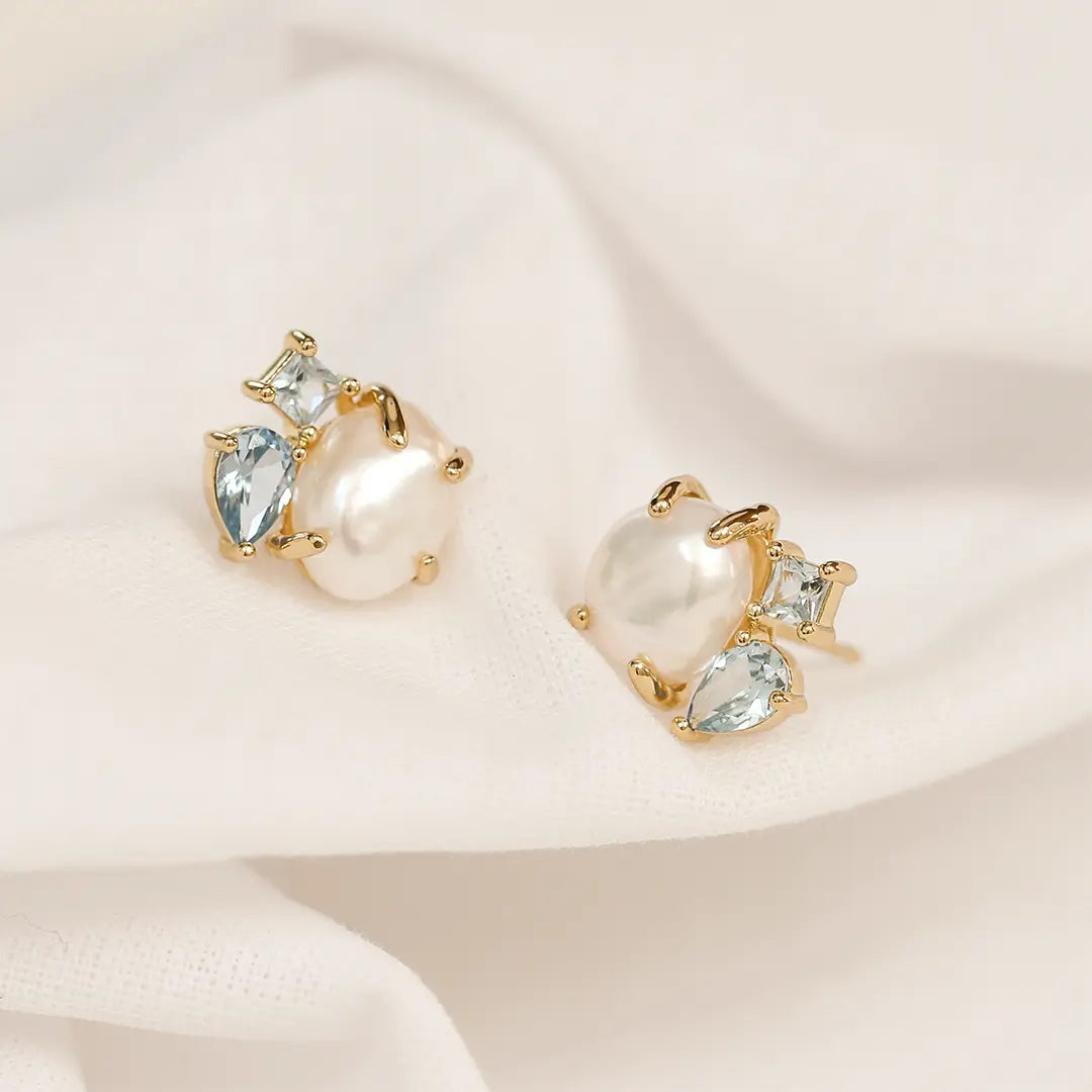 The    Something Blue Studs by  Francesca Jewellery from the Earrings Collection.