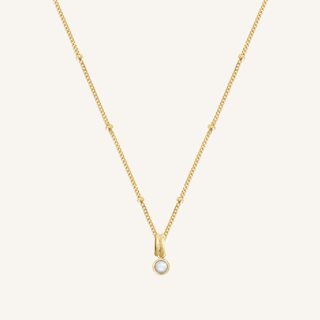 Aura Birthstone Charm Necklace