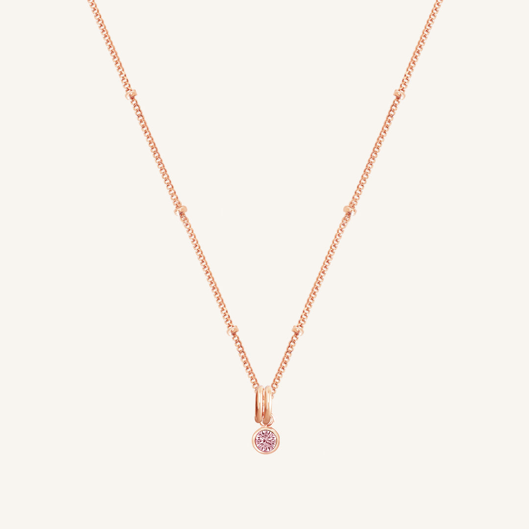 Aura Birthstone Charm Necklace