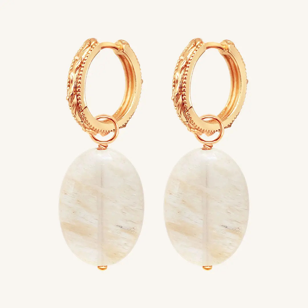 The  ROSE  Bronte Stone Abundance Hoops by  Francesca Jewellery from the Earrings Collection.