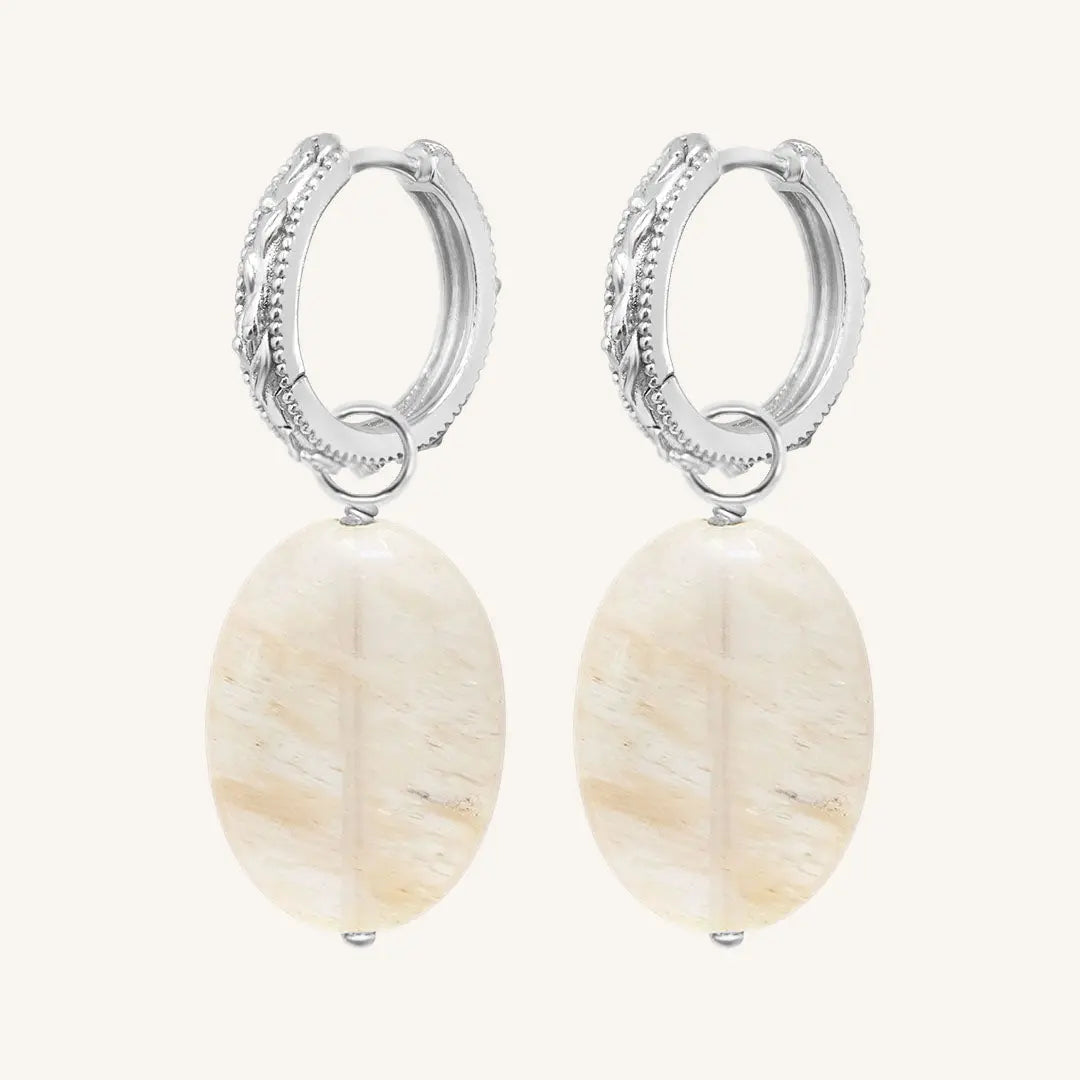 The  SILVER  Bronte Stone Abundance Hoops by  Francesca Jewellery from the Earrings Collection.