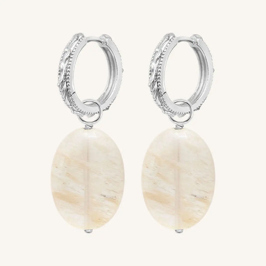 The  SILVER  Bronte Stone Abundance Hoops by  Francesca Jewellery from the Earrings Collection.