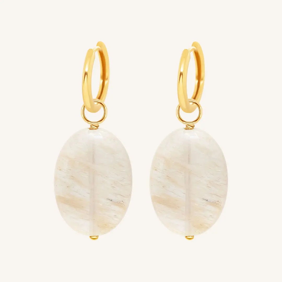 The  GOLD-Ari  Bronte Stone Create Hoops by  Francesca Jewellery from the Earrings Collection.