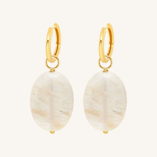 The  GOLD-Ari  Bronte Stone Create Hoops by  Francesca Jewellery from the Earrings Collection.
