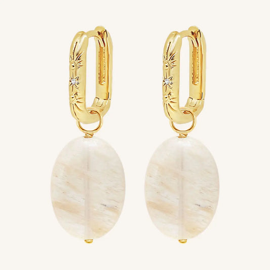 The  GOLD  Bronte Stone Corinna Hoops by  Francesca Jewellery from the Earrings Collection.