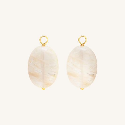 The  GOLD  Bronte Stone Hoop Charm - Set of 2 by  Francesca Jewellery from the Earrings Collection.