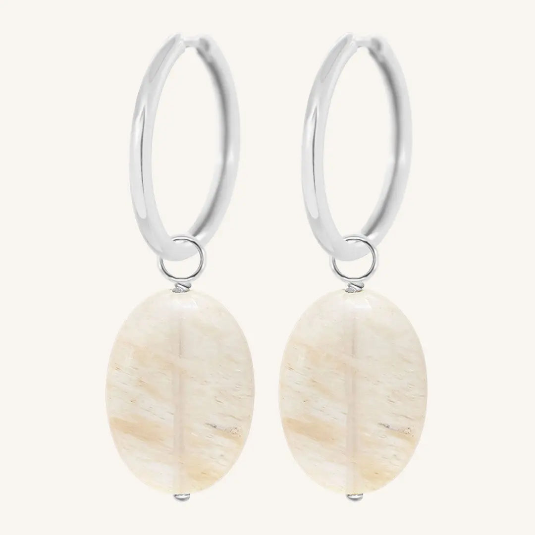 The  SILVER-Riley  Bronte Stone Create Hoops by  Francesca Jewellery from the Earrings Collection.