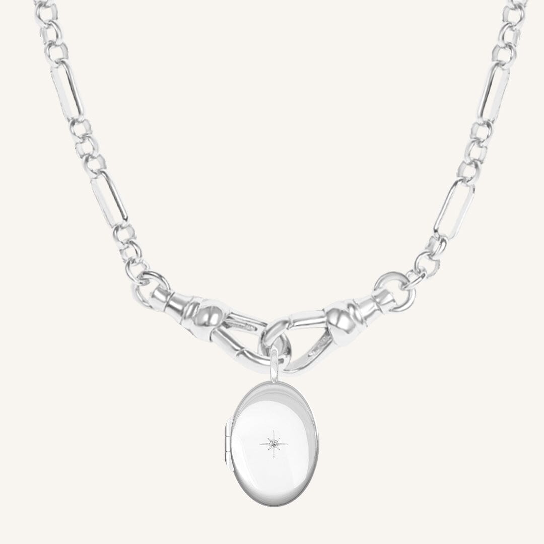 Oval Photo Locket Necklace