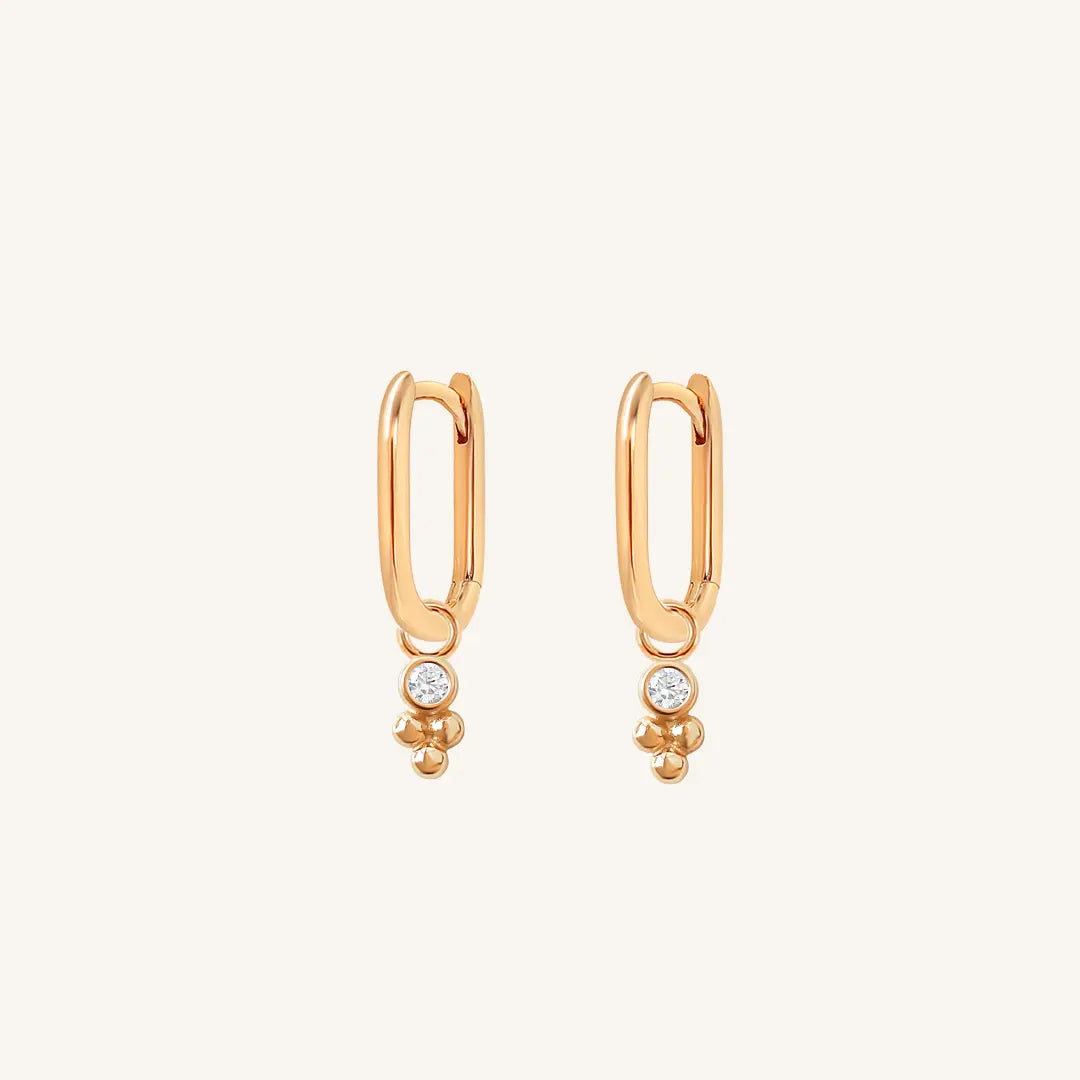 The  ROSE  Clarity Marley Hoops by  Francesca Jewellery from the Earrings Collection.