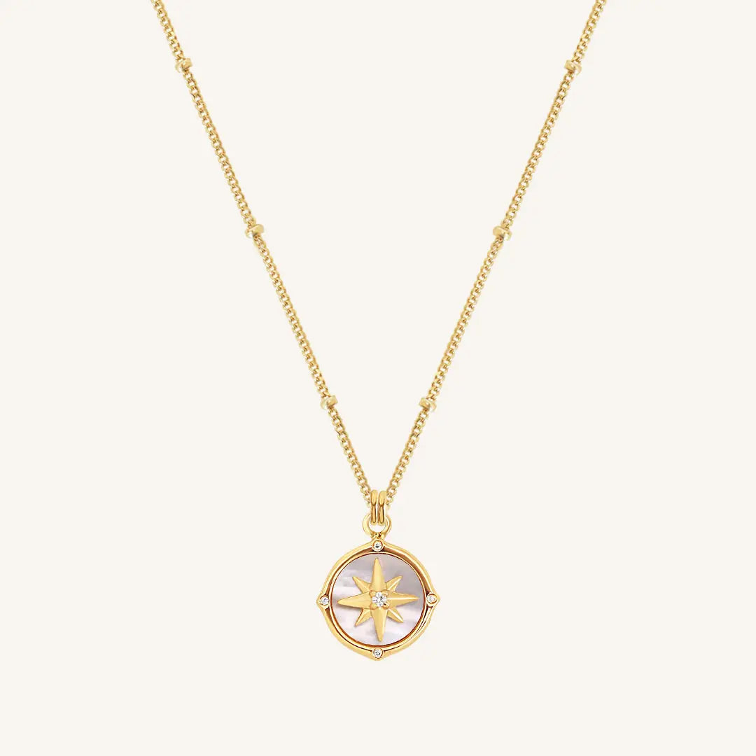 The  GOLD-BOBBLE  Compass Necklace by  Francesca Jewellery from the Necklaces Collection.