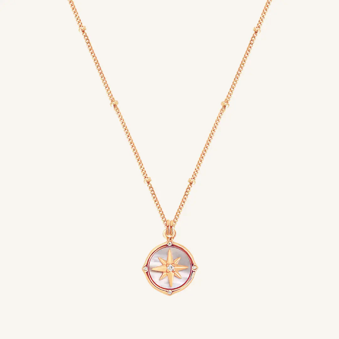 The  ROSE-BOBBLE  Compass Necklace by  Francesca Jewellery from the Necklaces Collection.