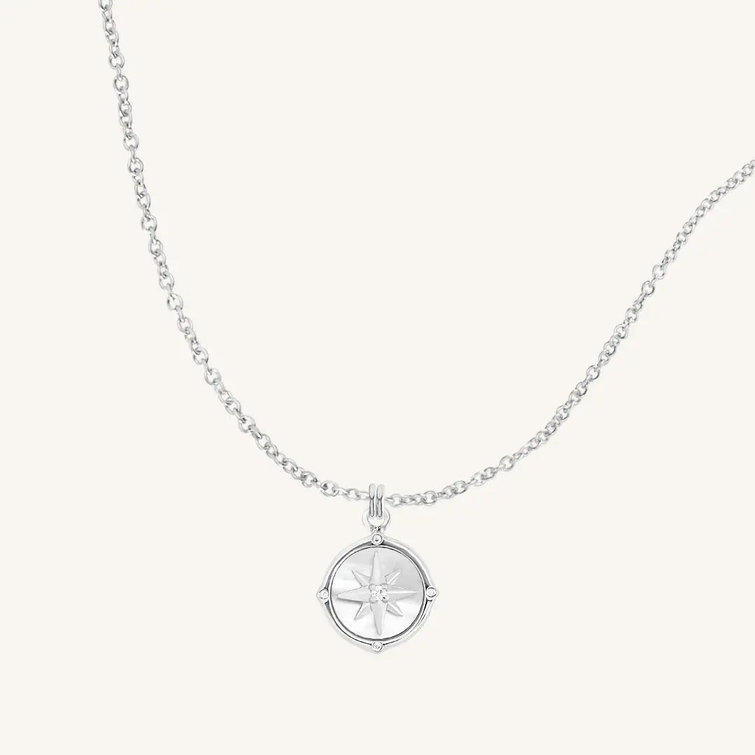 The  SILVER-PLAIN  Compass Necklace by  Francesca Jewellery from the Necklaces Collection.