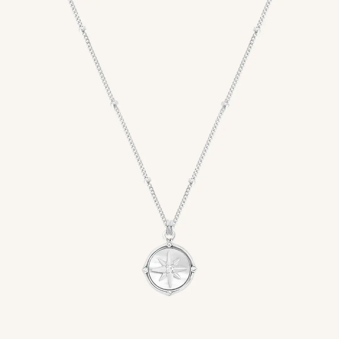 The  SILVER-BOBBLE  Compass Necklace by  Francesca Jewellery from the Necklaces Collection.