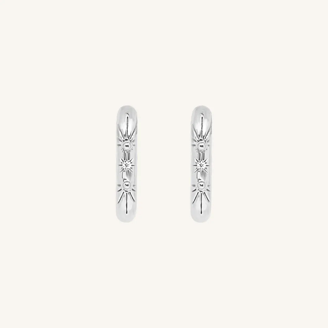 The  SILVER  Corinna Hoops by  Francesca Jewellery from the Earrings Collection.