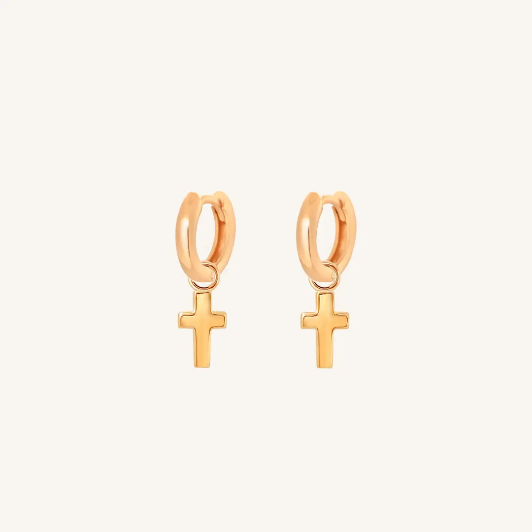 The  ROSE-Billie  Cross Plain Hoops by  Francesca Jewellery from the Earrings Collection.