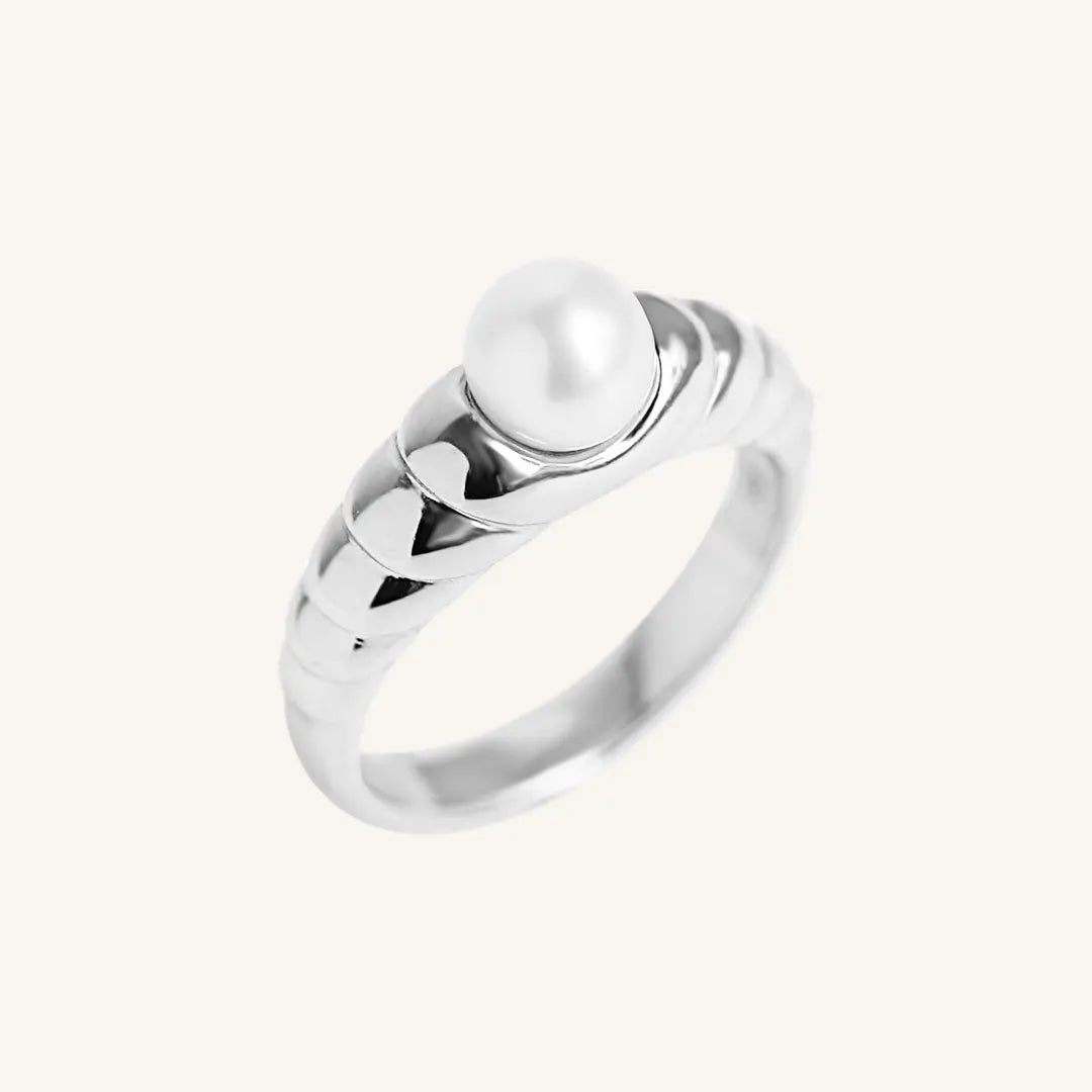 The  SILVER-10  Deco Pearl Ring by  Francesca Jewellery from the Rings Collection.