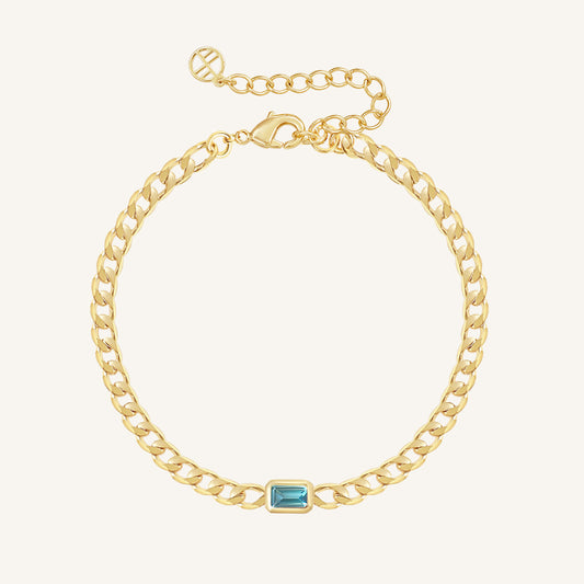 December Birthstone Chain Bracelet