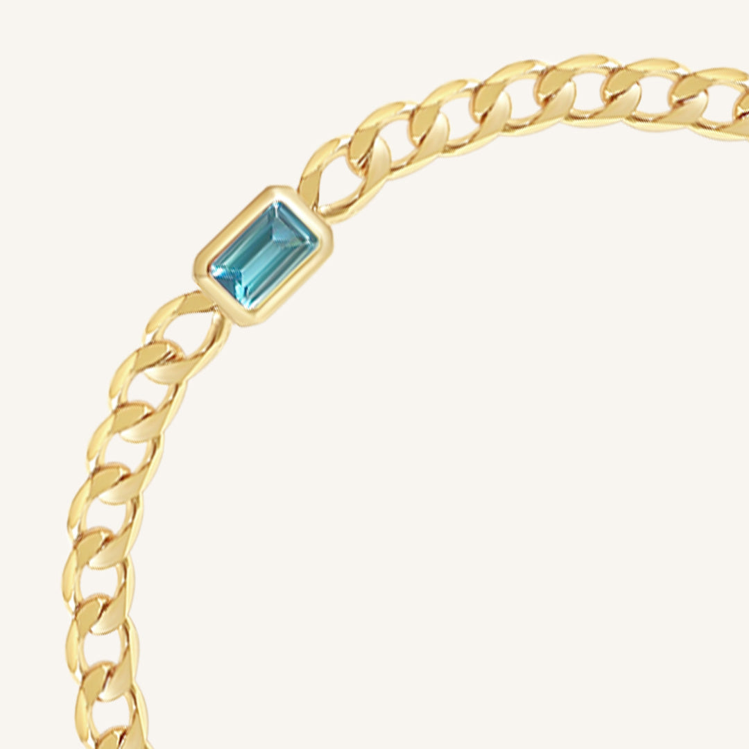 December Birthstone Chain Bracelet
