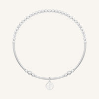 Silver bracelet on a white background
