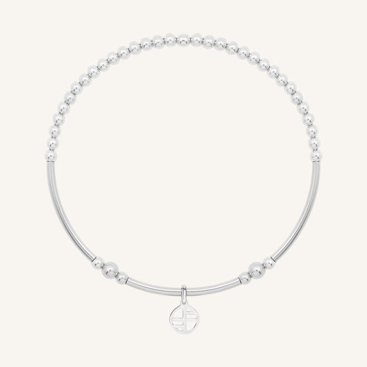 Silver bracelet on a white background