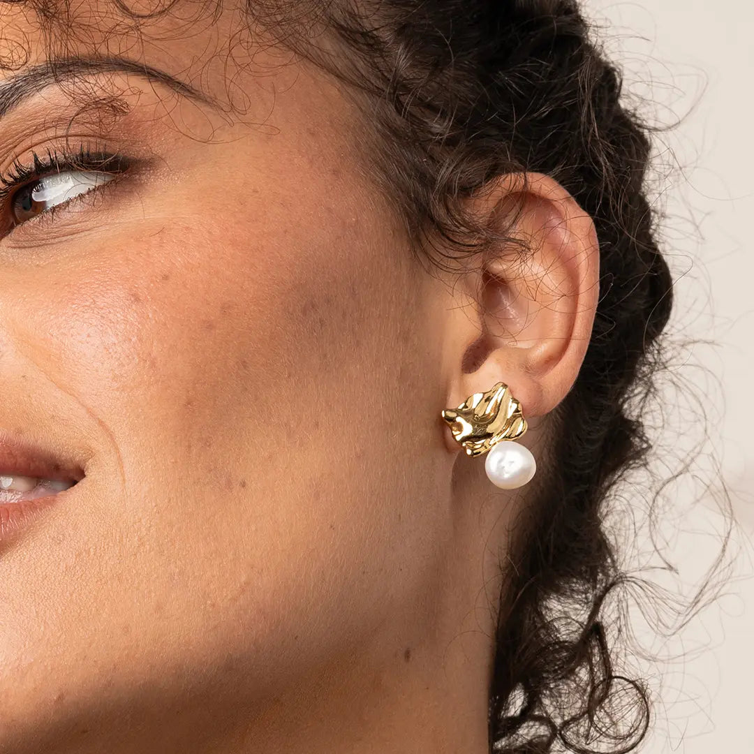 The    Dune Pearl Studs by  Francesca Jewellery from the Earrings Collection.