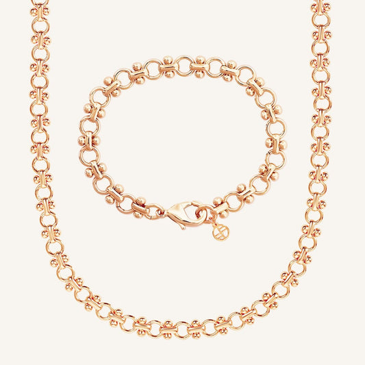 Eiffel Chain Necklace & Bracelet Set