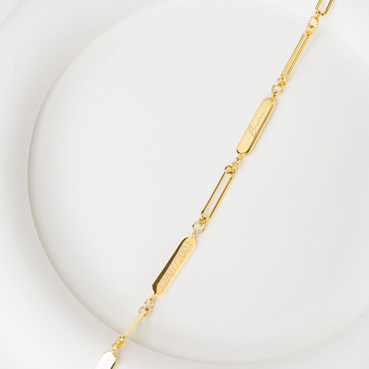 Etch Engravable Chain Necklace 3 Panels