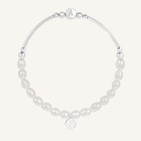 Etch Alpha Charm Pearl Bracelet