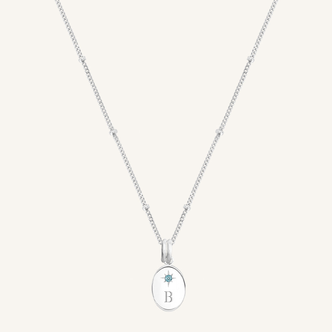 Etch Birthstone Charm Necklace