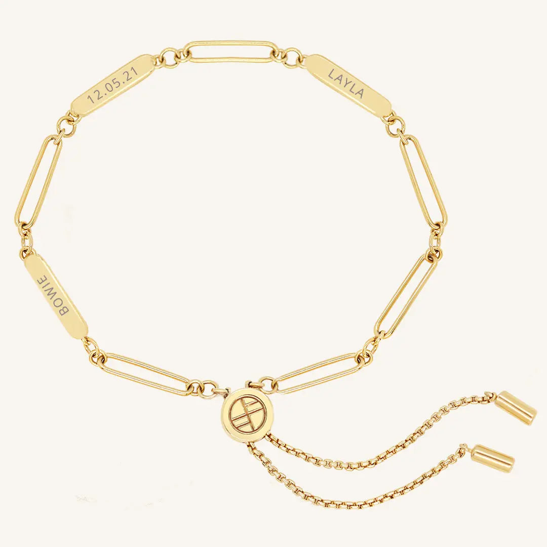 The  GOLD  Etch Chain Bracelet 3 Panels by  Francesca Jewellery from the Bracelets Collection.