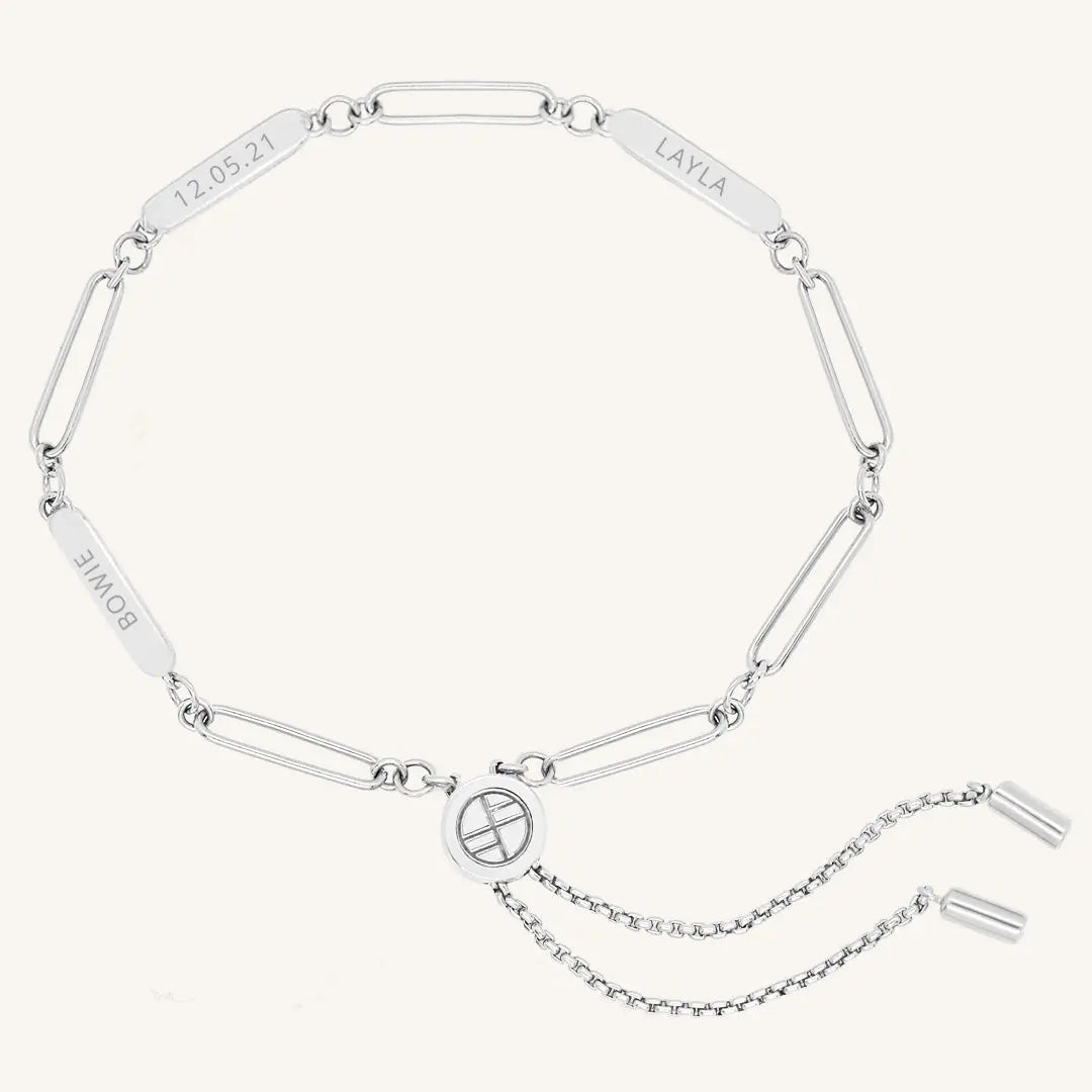 The  SILVER  Etch Chain Bracelet 3 Panels by  Francesca Jewellery from the Bracelets Collection.