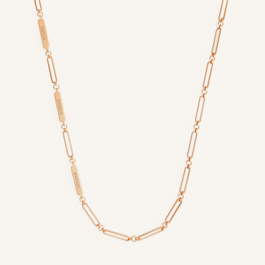Etch Engravable Chain Necklace 3 Panels