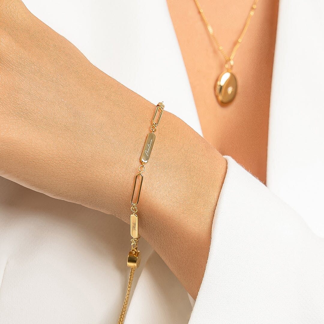 Etch Engravable Chain Bracelet 3 Panels