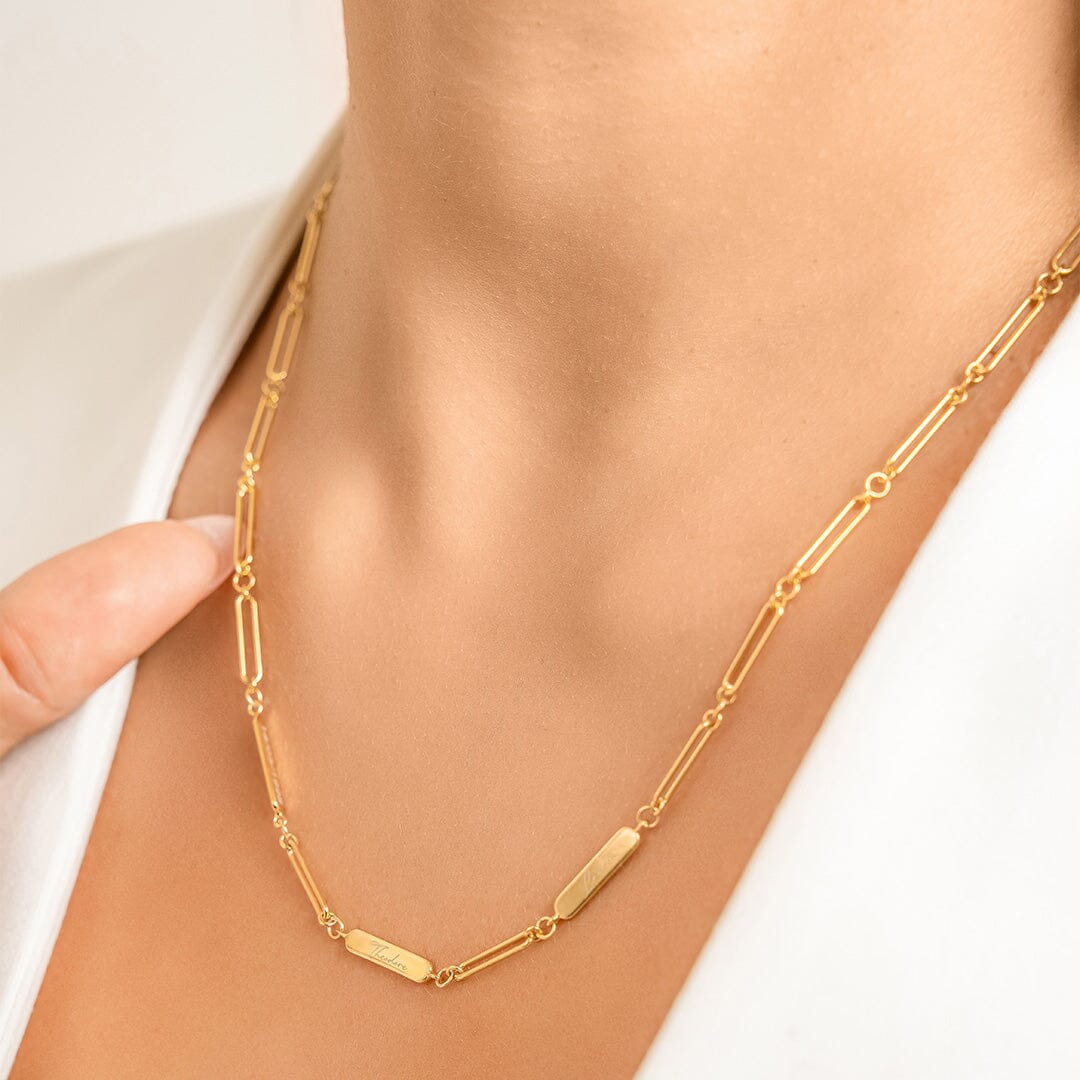 Etch Engravable Chain Necklace 3 Panels