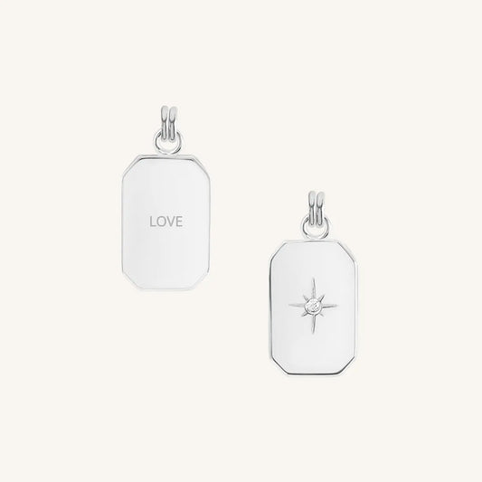 The  SILVER  Etch Love Charm by  Francesca Jewellery from the Charms Collection.
