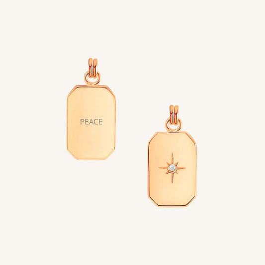 The  ROSE  Etch Peace Charm by  Francesca Jewellery from the Charms Collection.