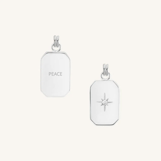 The  SILVER  Etch Peace Charm by  Francesca Jewellery from the Charms Collection.