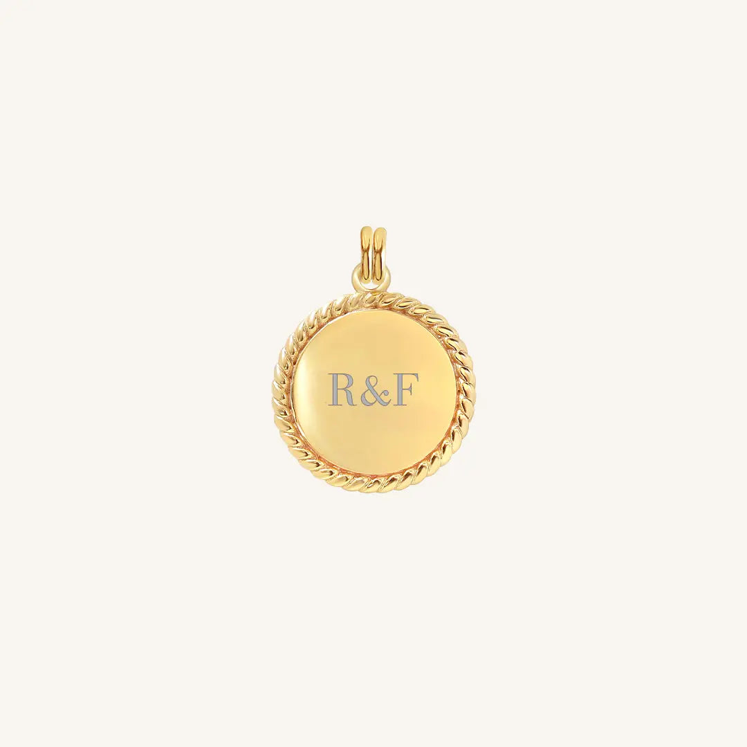 The  GOLD  Etch Rope Charm by  Francesca Jewellery from the Charms Collection.